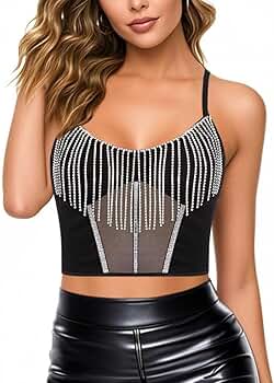 【りんご】bustier layered stripe mixture Colorful Scene Abstract Print Corset Crop Top | Windsor